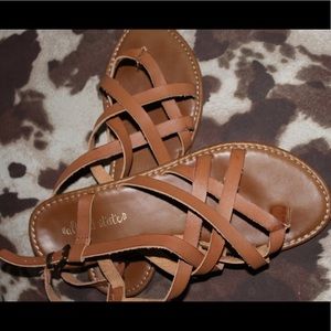 Altar’d State Leather Criss Cross Sandals